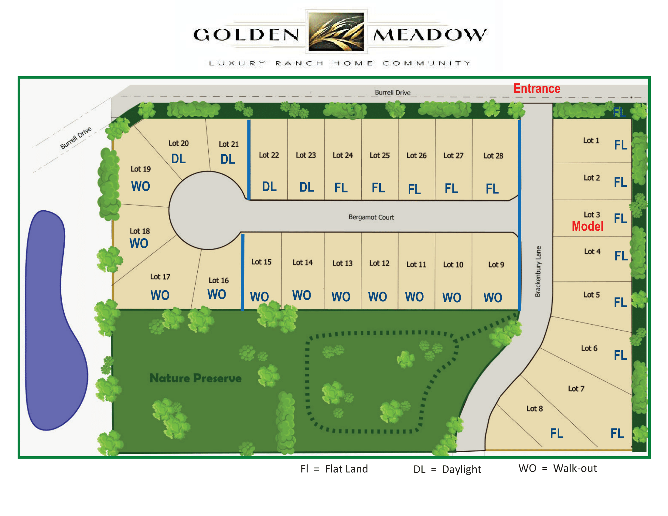 Golden Meadows Subdivision Map